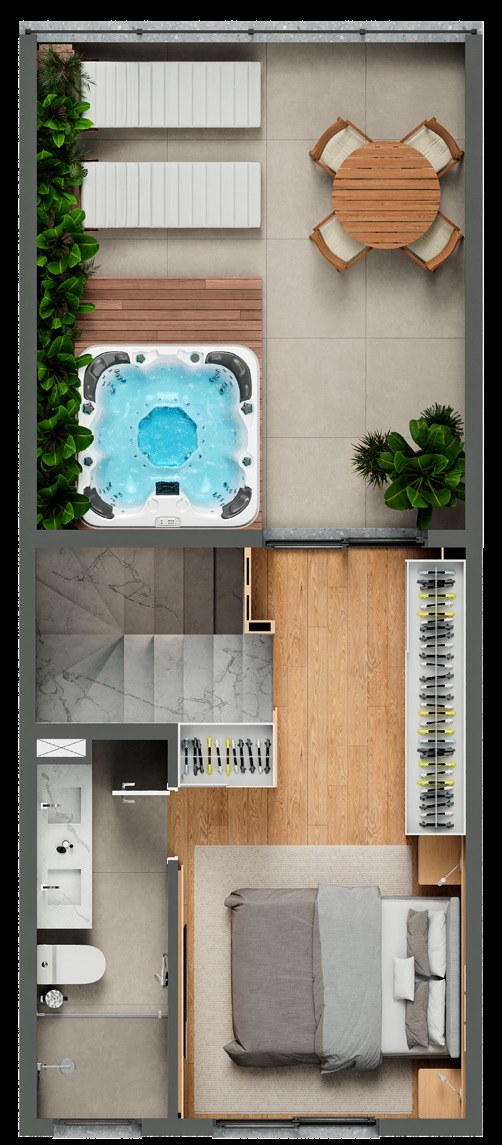 Planta baixa da casa de 3 dormitórios — terraço