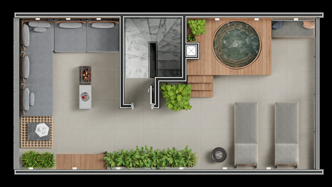 Planta baixa da casa de 4 dormitórios — terraço